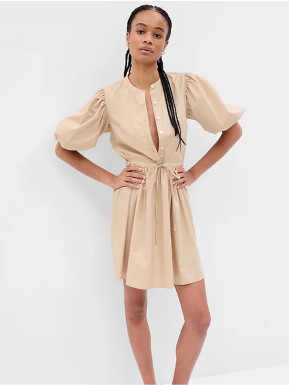 NEW GAP Balloon Sleeve Mini Dress Size Small - Picture 1 of 5